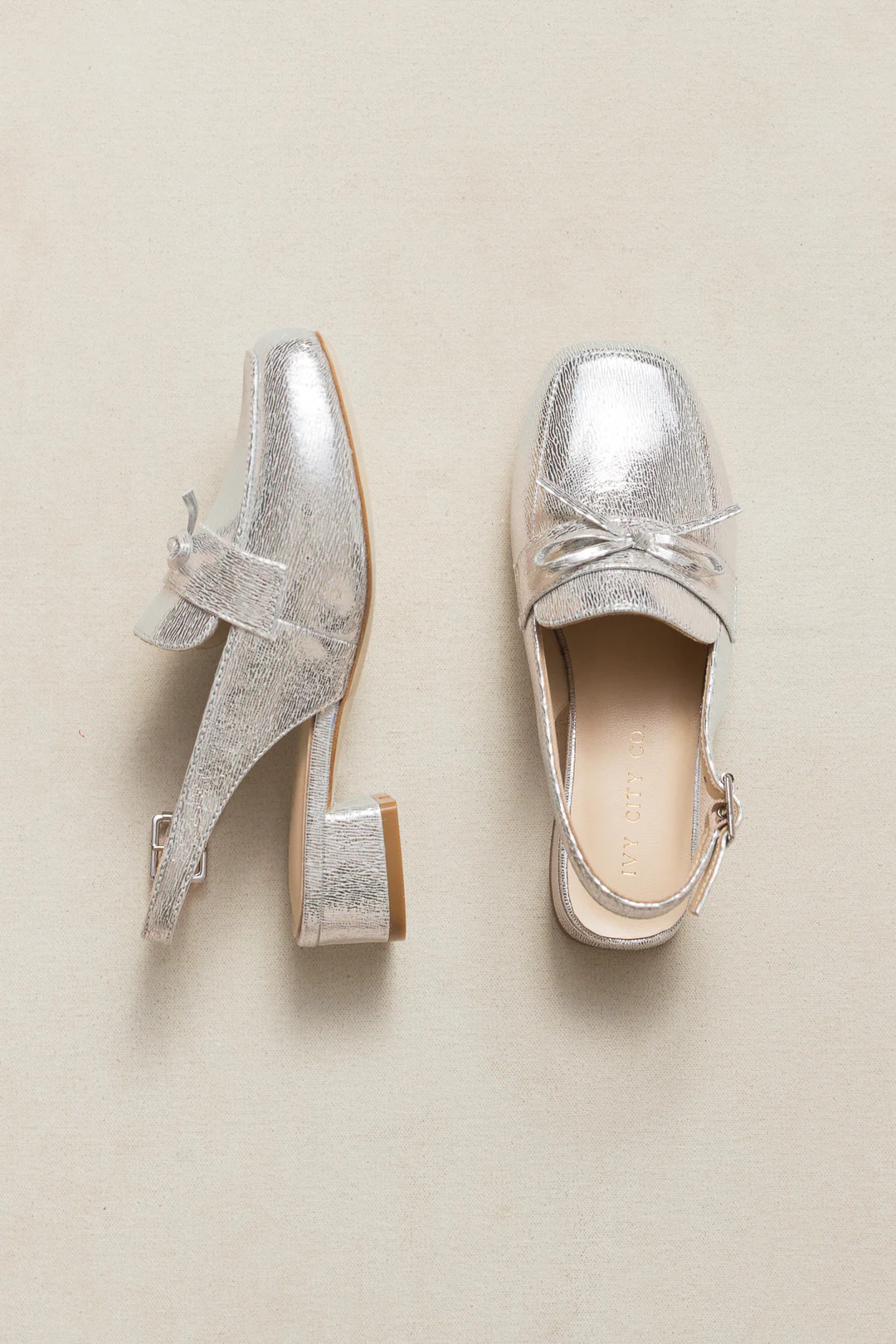 Mini Ivy Bow Loafer in Silver | Ivy City Co