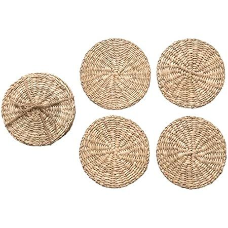 Christmas Store Round Hand-Woven Seagrass Coasters, Natural, 4 inches Diameter | Amazon (US)