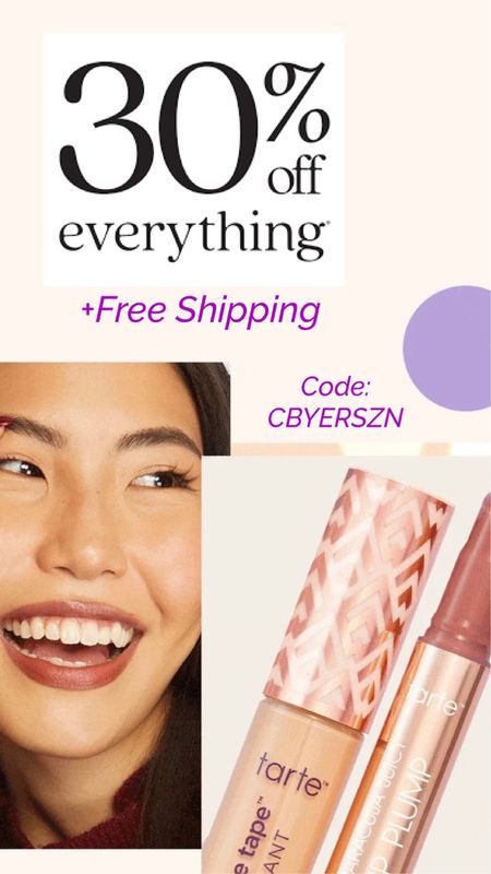 Tarte Cyber Sale 
save 30% plus free shipping with code:
CYBERSZN

#LTKCyberWeek #LTKHoliday #LTKbeauty