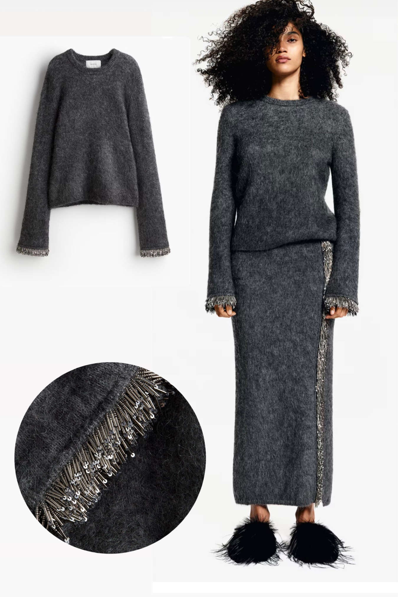 H&M is doing it again 🤩 ehat a beautiful mohair beated set 😍😍😍 #hm #jumper #mohair 

#LTKitalia #FashionMonth #LTKmodest