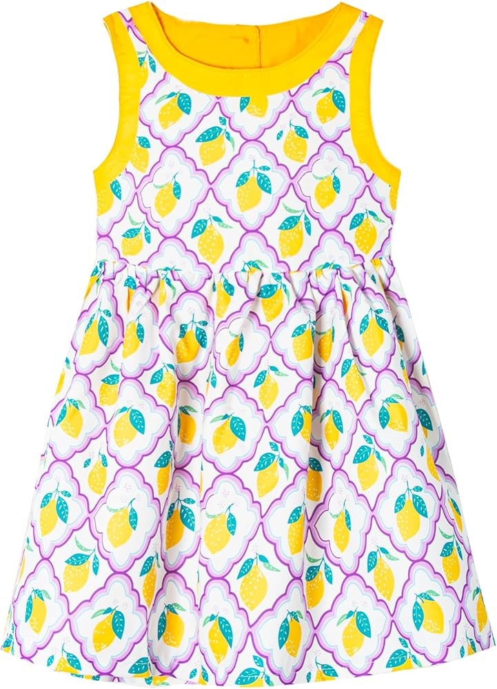 Toddler Girls Dresses Casual Back School Sleeveless Cross Straps Cutout Lined Elastic Waist Patte... | Amazon (US)