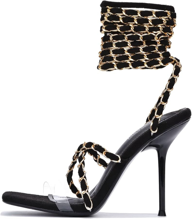 Cape Robbin Hani Sexy Woven High Heels for Women, Square Open Toe Shoes Heels | Amazon (US)