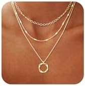 14K Gold Plated Layered Necklaces for Women Trendy, Stackable Dainty Gold Plated Chain Necklace L... | Amazon (US)