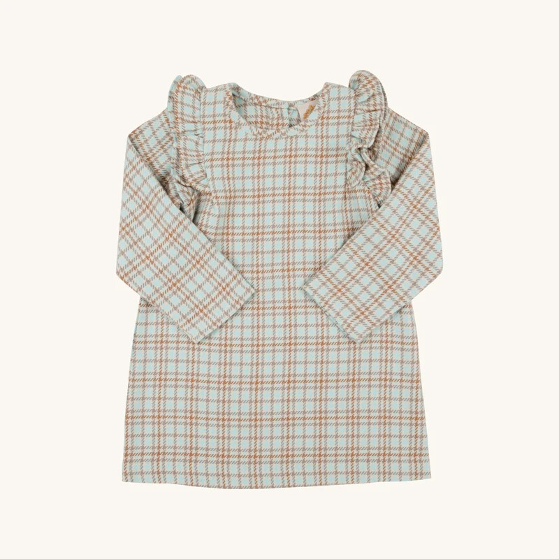 Long Sleeve Ruehling Ruffle Dress - Henry Clay Houndstooth | The Beaufort Bonnet Company