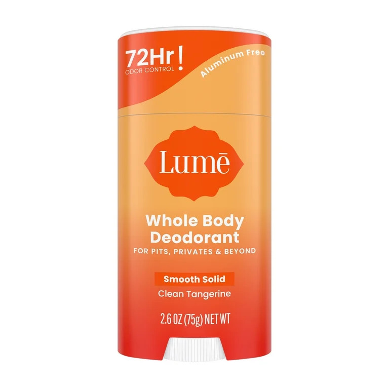 Lume Whole Body Deodorant for Women - Smooth Solid Stick - Aluminum Free - Clean Tangerine - 2.6o... | Walmart (US)