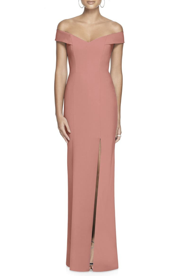Dessy Collection Off the Shoulder Crossback Gown | Nordstrom | Nordstrom