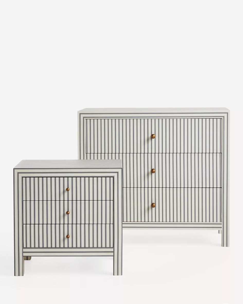 Hale Three Drawer Dresser & Nightstand in Grey Stripe from Anthropologie Home

#LTKStyleTip #LTKMostLoved #LTKHome
