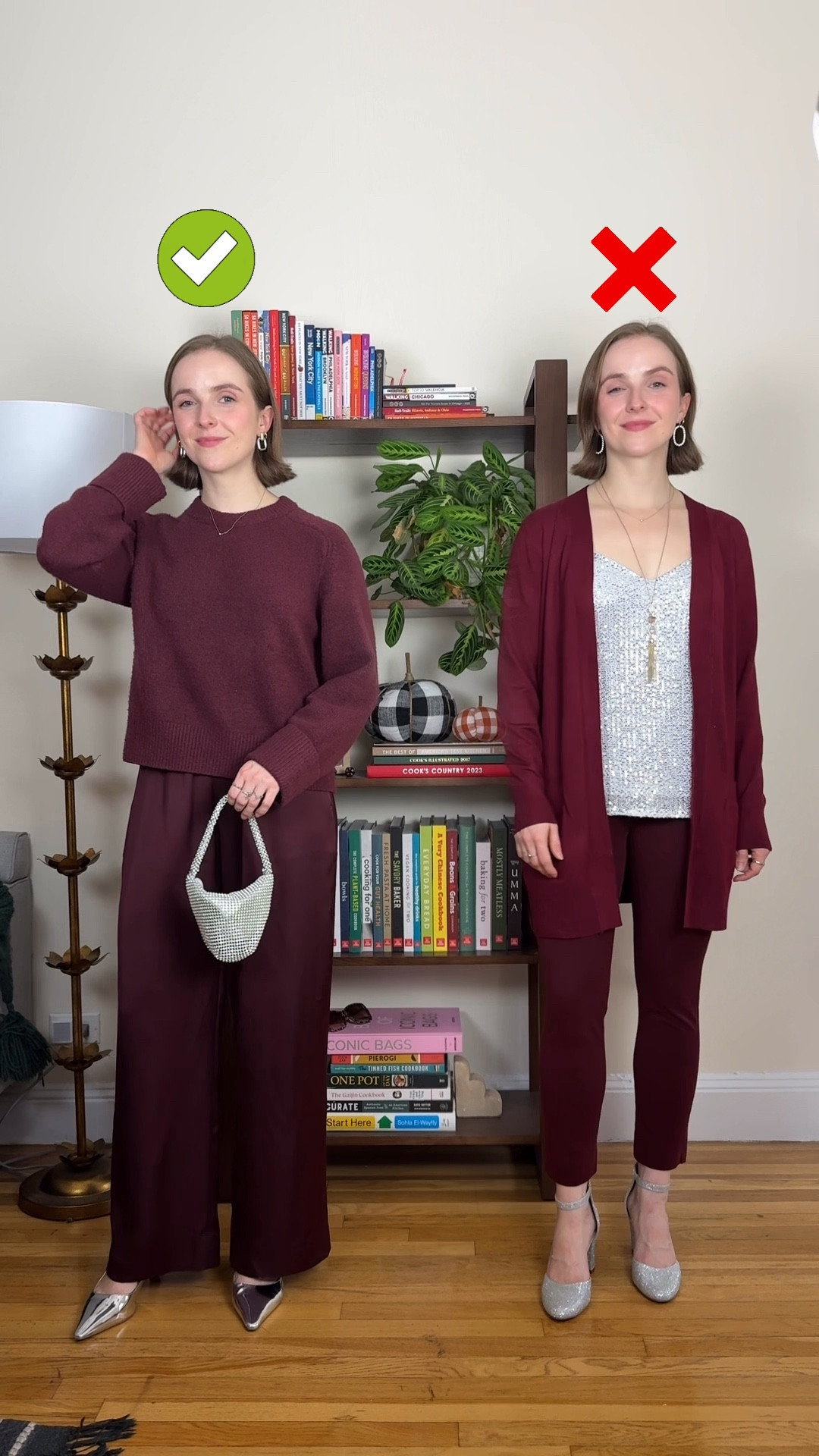 Millennial outfit makeover. Holiday party outfit. Satin elastic waist pants. 
Xs petite pants
Xs sweater

#LTKHoliday #LTKSaleAlert