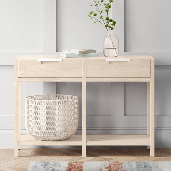 Porto 2 Drawer Wood Console Table Bleached Wood - Project 62™ | Target