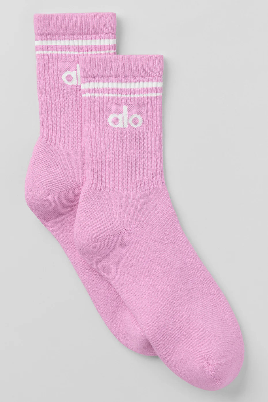 ALO | Half-Crew Throwback Socks in Candy Heart Pink/White, Size: Medium | Alo Yoga (US)