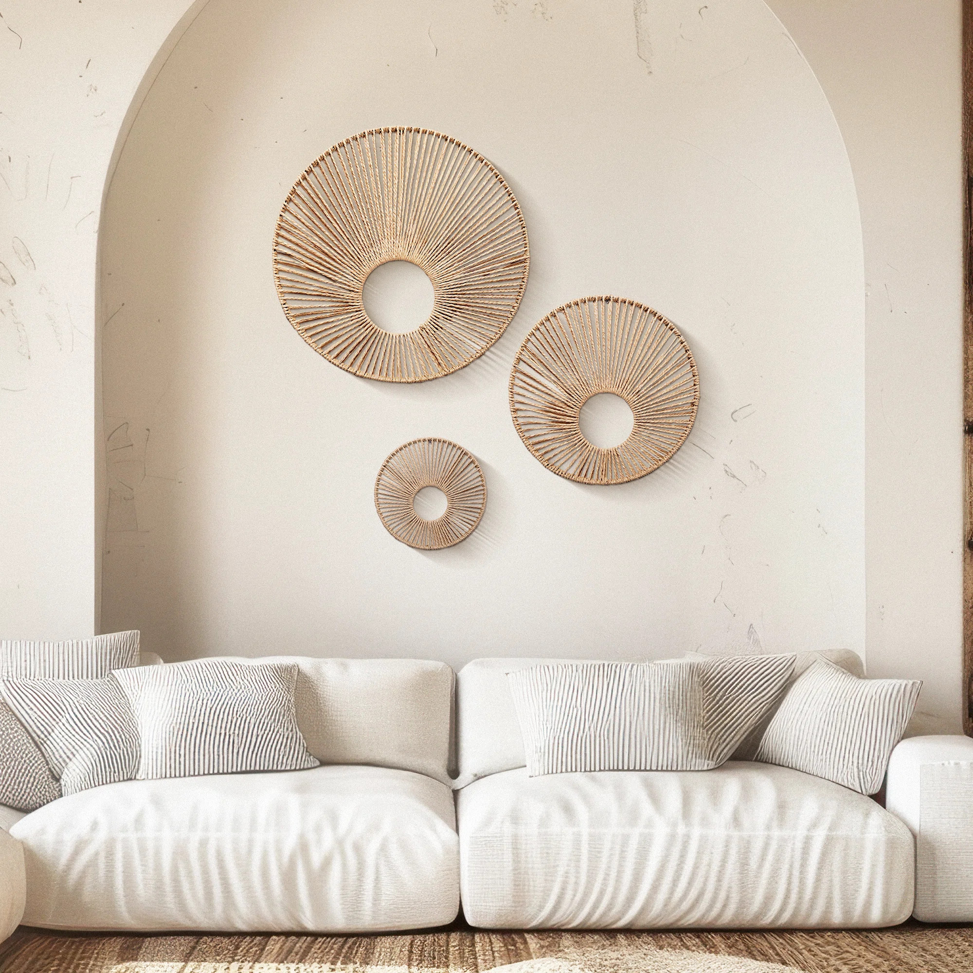 Dakota Fields Molly Woven Paper Rope Wall Decor, Set Of 3 - Natural & Reviews | Wayfair | Wayfair North America