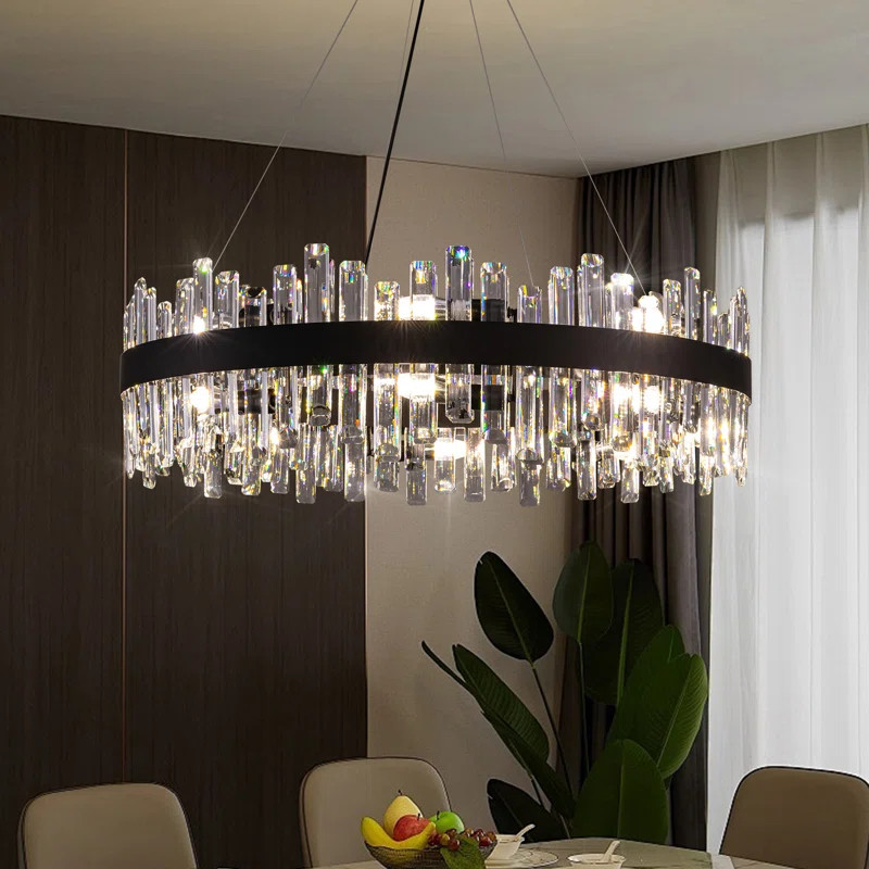 Marais Dimmable Round K9 Crystal Ceiling Light Modern Chandeliers | Wayfair North America