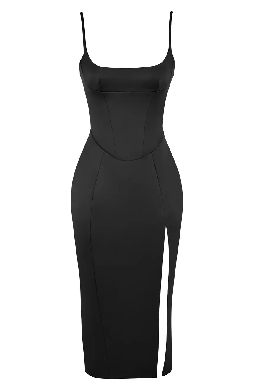 Casimira Satin Corset Midi Dress | Nordstrom