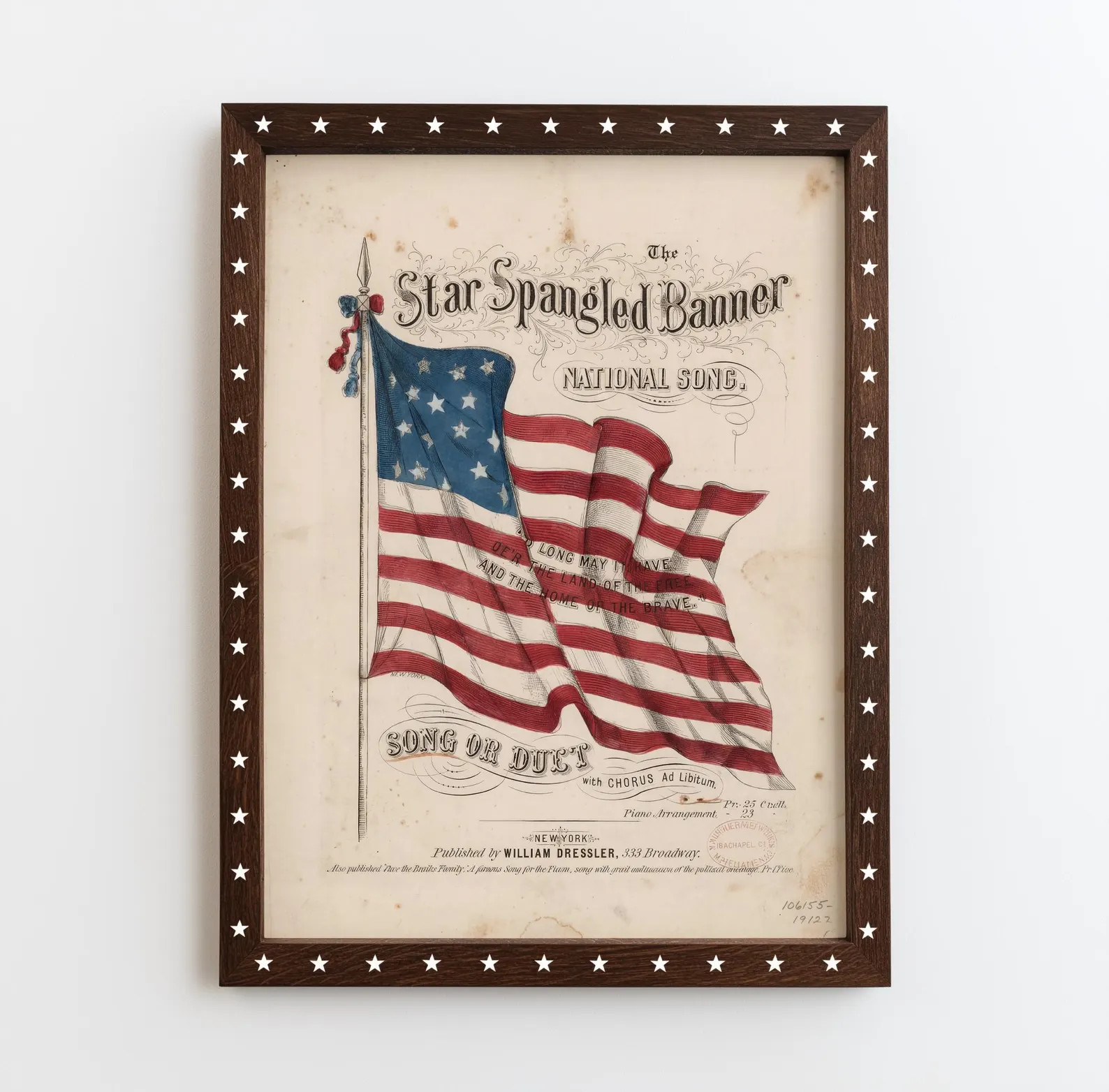 Star Spangled Banner UNFRAMED Poster, Antique American Flag Print, Vintage Patriotic Wall Art, In... | Etsy (Global)