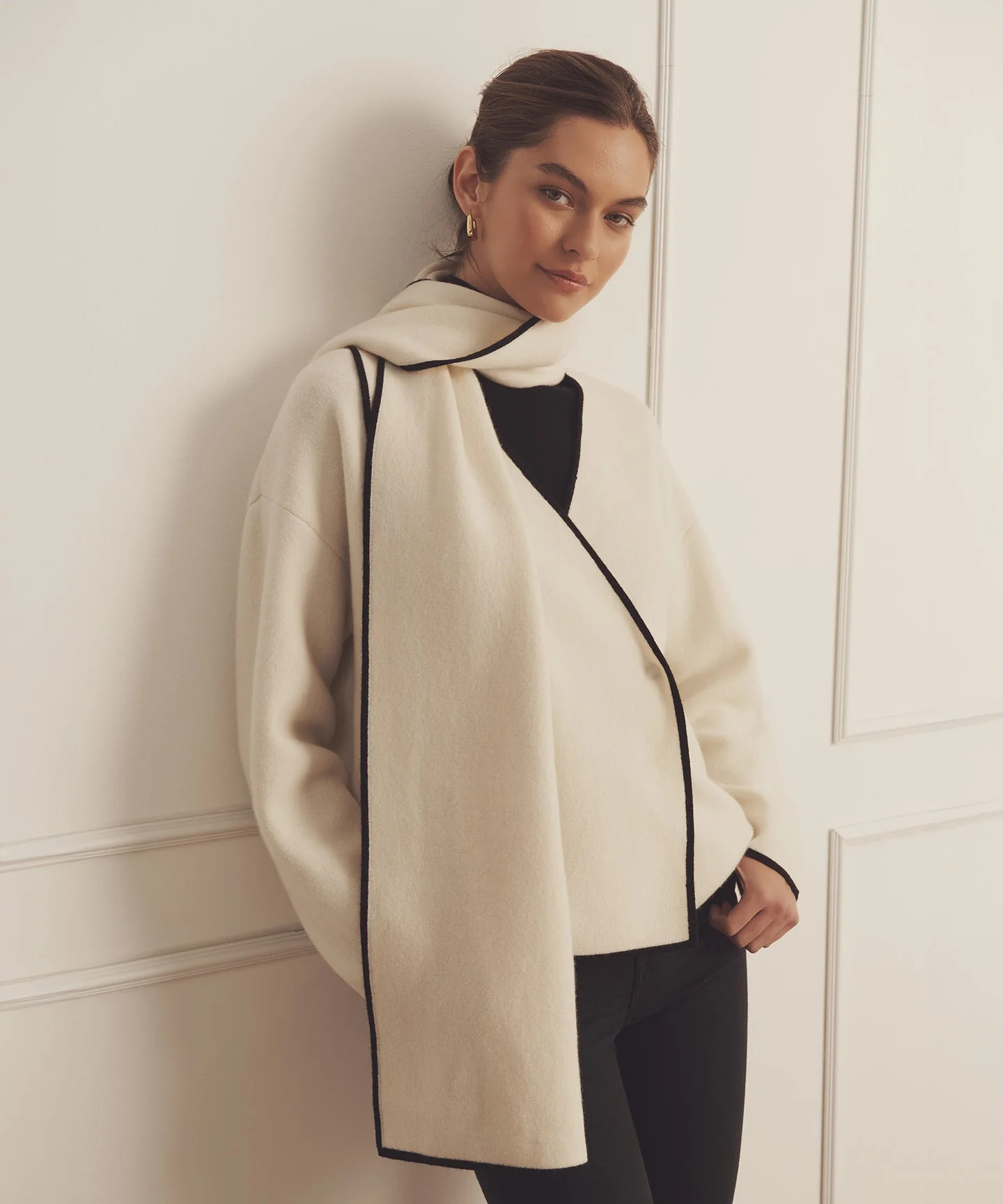 Luxe Cashmere Sweater Jacket with Scarf | NAADAM