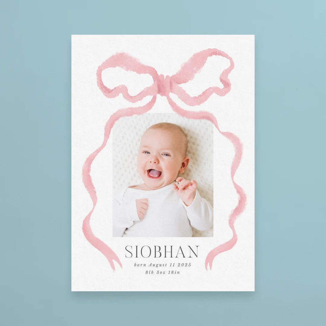 Pink Bow Announcement | Postable | Postable