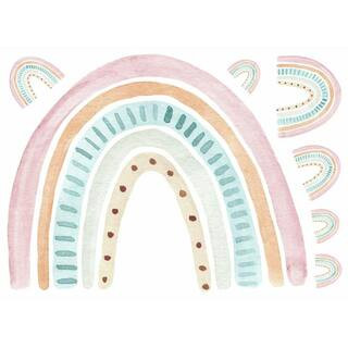 Watercolor Rainbow Peel and Stick Giant Wall Decal | The Home Depot