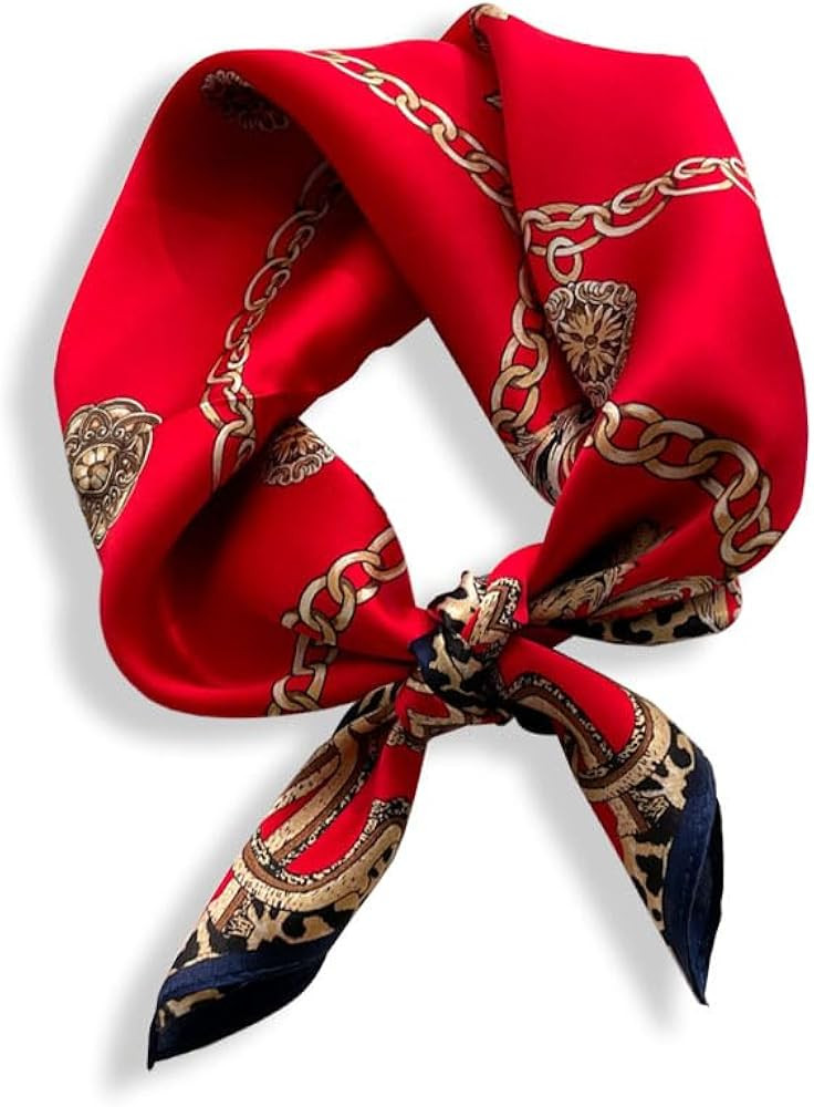 100% Mulberry Silk Neck Scarf - 21'' x 21'' Lightweight Neckerchief - Women Men Small Square Digi... | Amazon (US)
