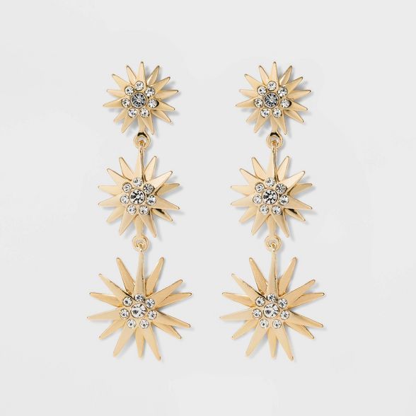 SUGARFIX by BaubleBar Crystal Sunburst Drop Earrings - Clear | Target