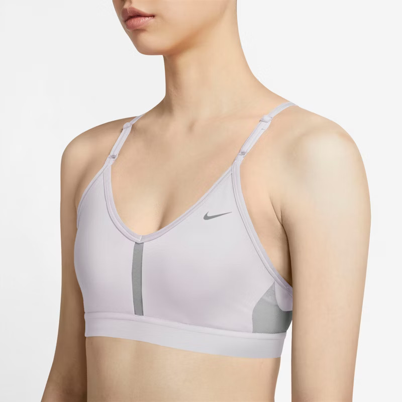 Nike™ Women's Indy V-Neck Low Support Sports Bra White/Grey Fog, X-Small - Women's Workout Bras at A | Academy Sports + Outdoors