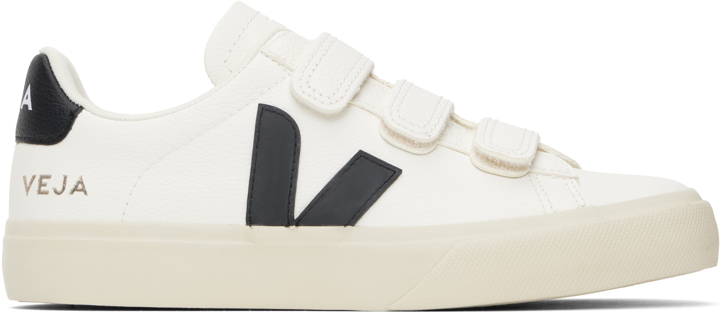 VEJA White & Black Recife Leather Sneakers | SSENSE
