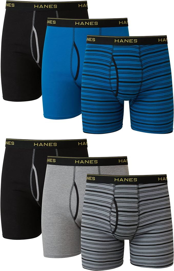 Hanes Men's Boxer Briefs, Soft and Breathable Cotton Underwear with ComfortFlex Waistband, Multip... | Amazon (US)