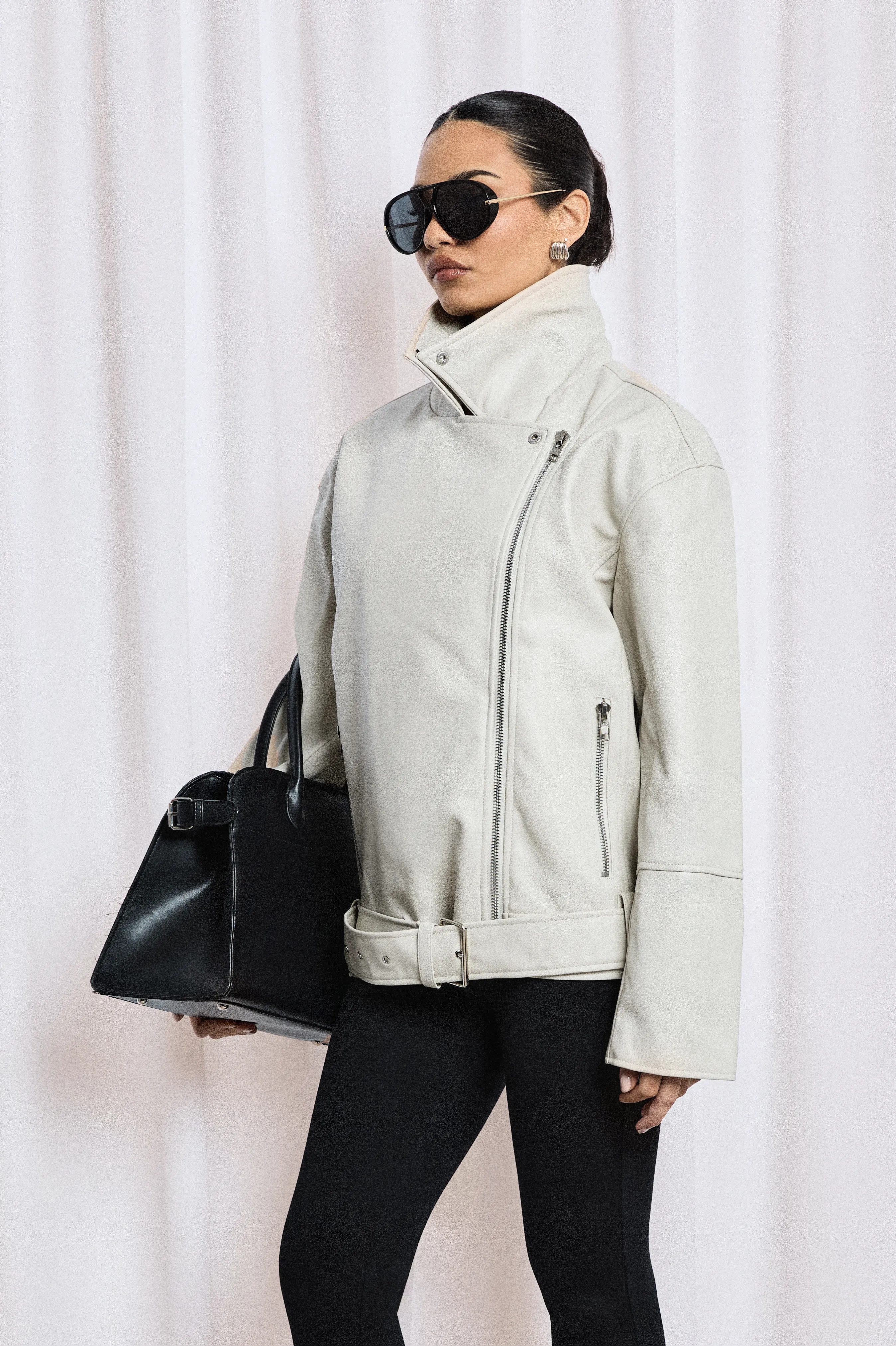 Super Oversized Belted Biker Jacket | boohoo (US & Canada)