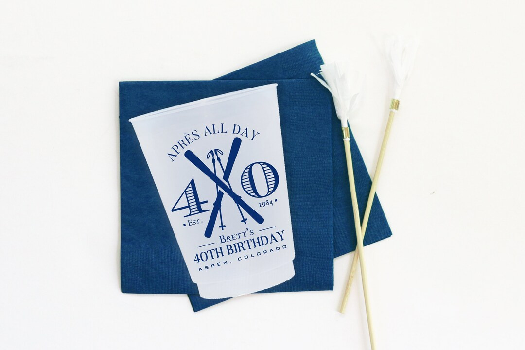 Ski Trip Birthday Cups Personalized Snow Mountain Lodge Decorations and Party Favors Apres Ski Cu... | Etsy (US)