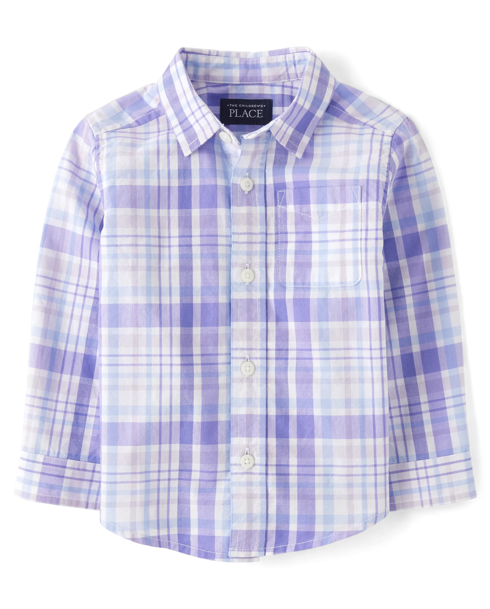 Baby And Toddler Boys Dad And Me Plaid Poplin Button Up Shirt - gem purple | The Children's Place