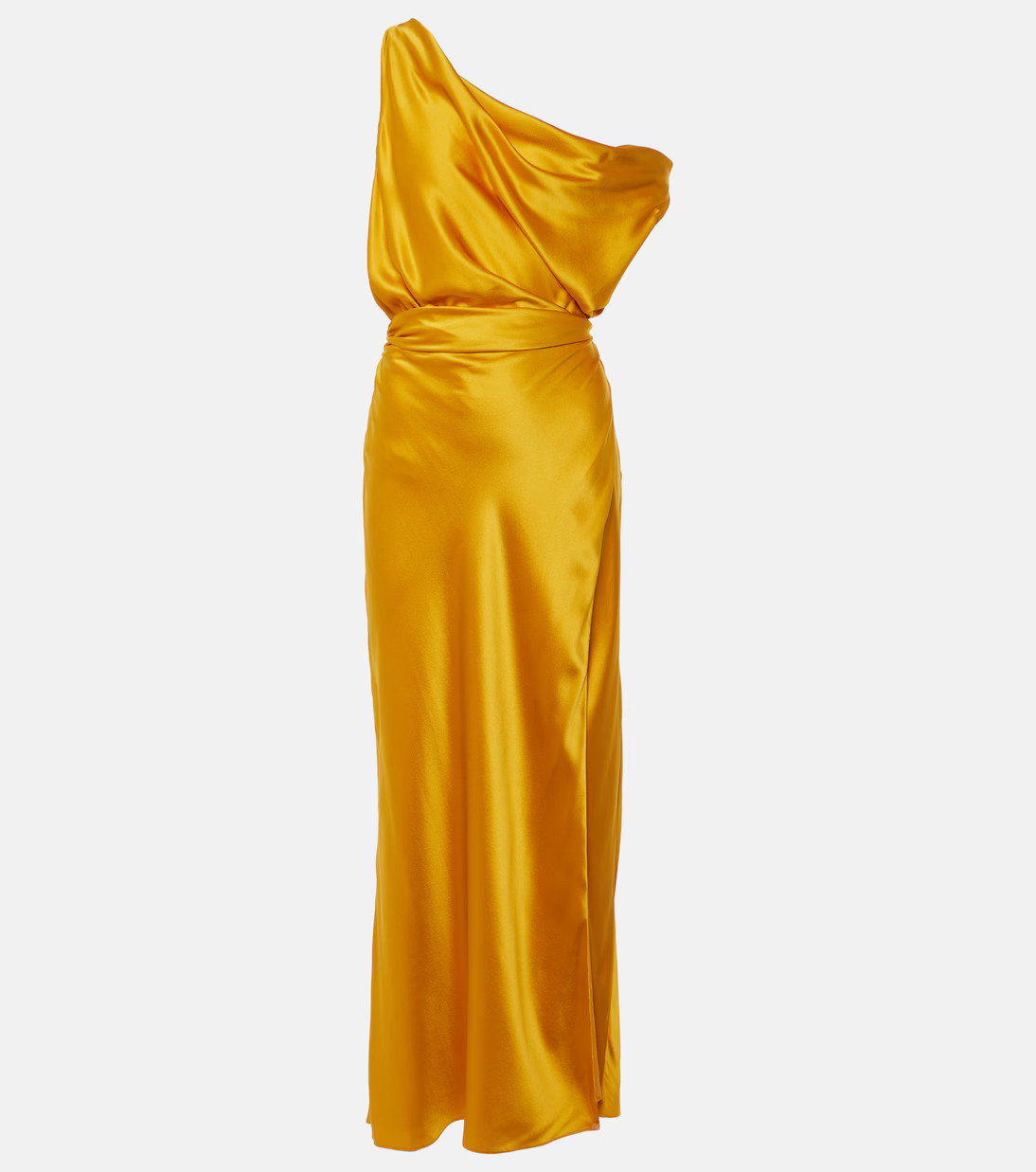 Draped silk satin wrap gown | Mytheresa (UK)