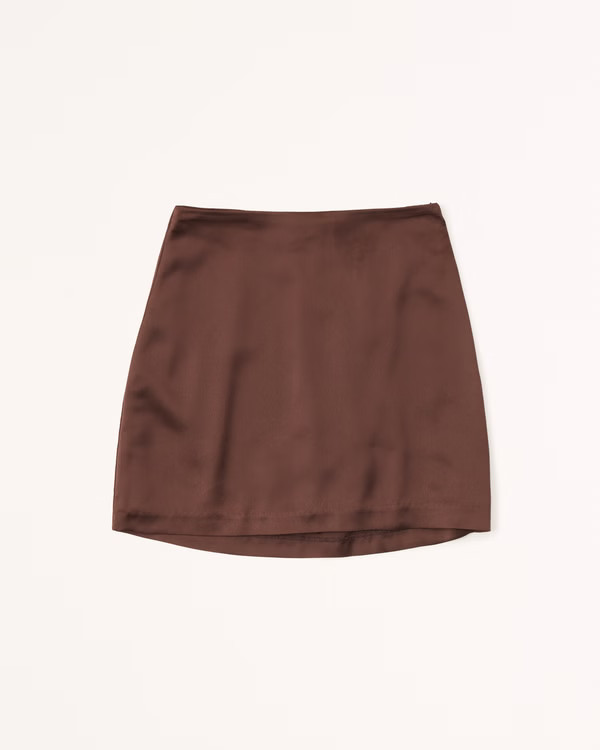 Slinky Satin Mini Skort | Abercrombie & Fitch (US)