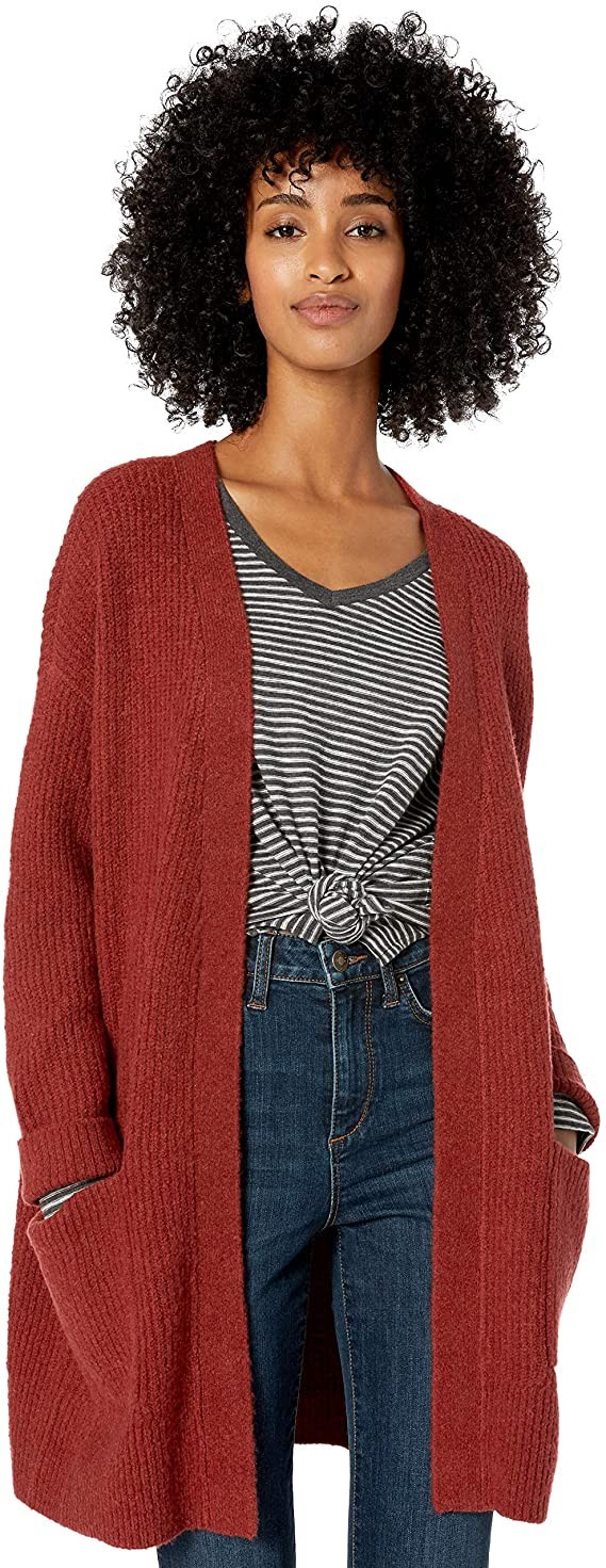 Amazon Brand - Goodthreads Women's Relaxed Fit Boucle Shaker Stitch Cardigan Sweater | Amazon (US)