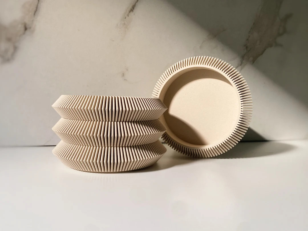 Stacking pagoda Coaster Oatmeal Matte Finish - Etsy | Etsy (US)