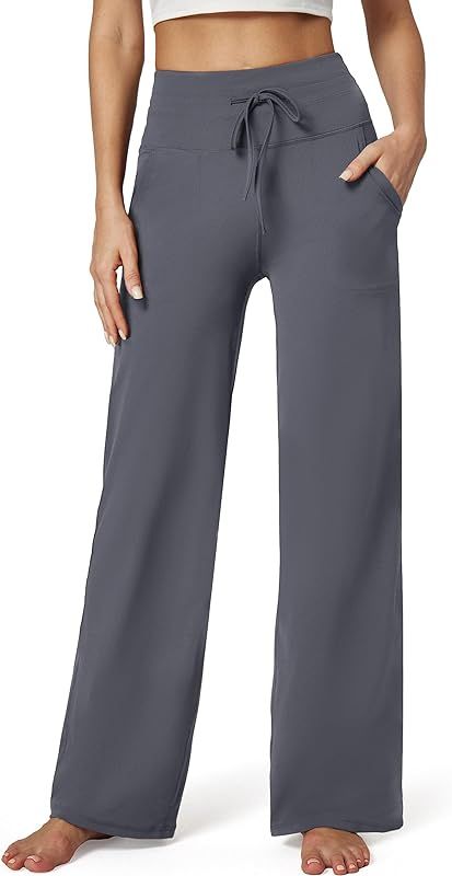 IUGA Wide Leg Yoga Pants for Women Sweatpants with Pockets Yoga Pants Flare Lounge Pants Loose Hi... | Amazon (US)