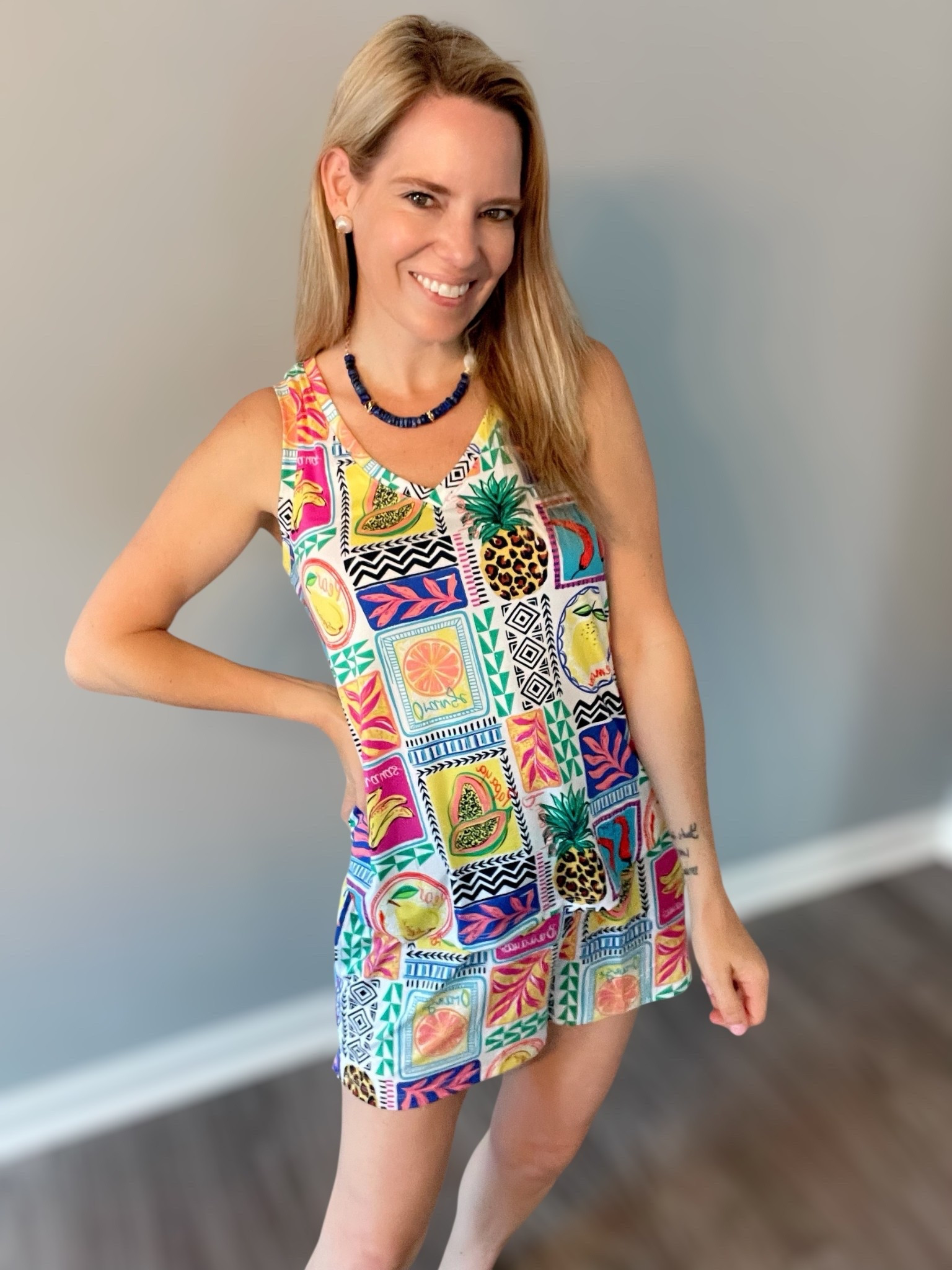 ☀️ Under $10 Walmart Find! This Joyspun Women’s Printed Tank & Shorts Pajama Set is giving vacay vibes all day long 🌺🍊 The colorful tropical fruit print is so fun for summer, and the soft, lightweight fabric keeps you comfy whether you’re lounging at home or enjoying a slow morning on the patio 🛋️✨

🛍️ Wearing size XS
💰 Only $9 at Walmart
🌈 Comes in sizes XS–3X
👡 Paired with my fave orange sandals for a pop of color!

Perfect for girls’ trips, summer travel, or gifting! 🎁

#WalmartFashion #JoyspunPajamas #AffordableStyle #SummerLoungewear #Under10Find #TropicalVibes #PreppyRebelStyle #LTKunder50 #LTKsummerstyle #LTKfinds

#LTKMidsize #LTKPlusSize #LTKFindsUnder50