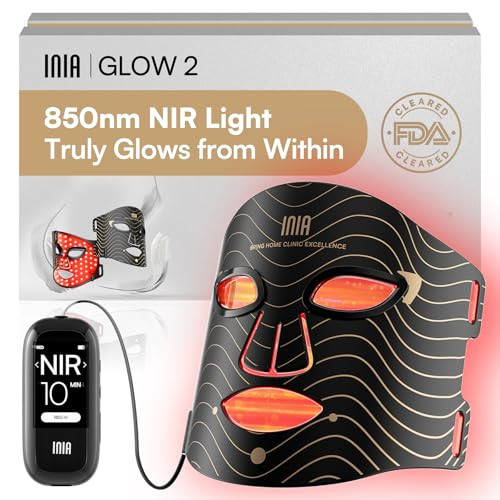 INIA Red Light Therapy Mask for Face – 4 Light Modes with 850nm NIR, Red & Blue LED Light Therapy, 2600mAh Rechargeable LED Face Mask for Anti-Aging, Skin Firming & Radiant Glow at Home | Amazon (US)