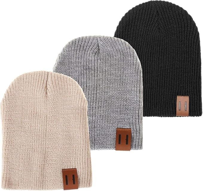 QandSweat Baby Boy's Hat Girls Cool Knit Beanie Hats Toddlers Caps Vertical Tail Style 1-5T | Amazon (US)