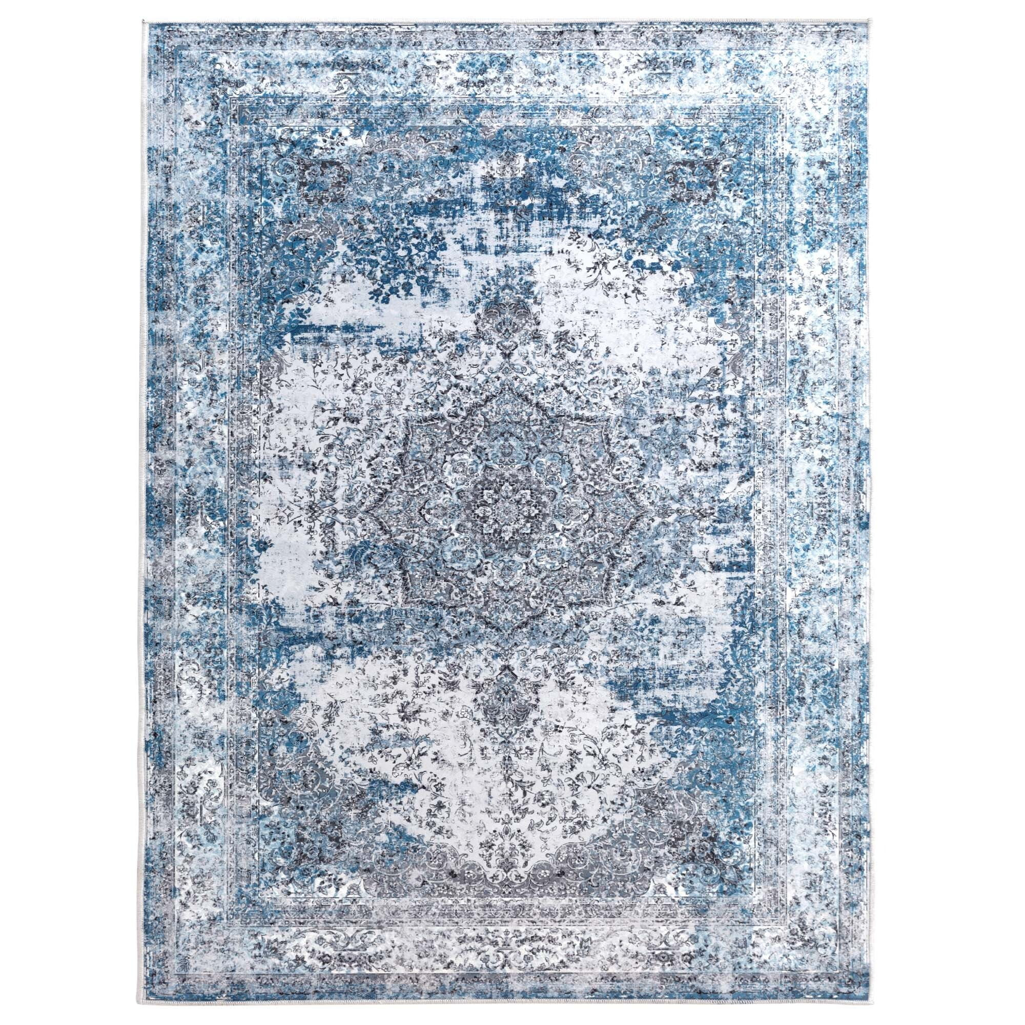 Jinchan Area Rug 5x7 Blue Vintage Rug Vintage Rug Traditional Distressed Foldable Retro Kitchen A... | Walmart (US)