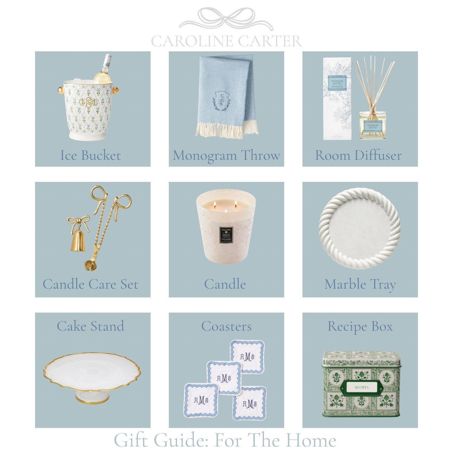 Gift Guide For The Home | Home gifts that feel thoughtful and luxurious.

home gift guide, hostess gifts, classic home decor, coastal grandmillennial, monogram gifts, elegant home finds, marble tray, candle gift ideas, room diffuser, cake stand, coasters, recipe box, holiday gifting

#LTKHome #LTKGiftGuide #LTKHoliday
