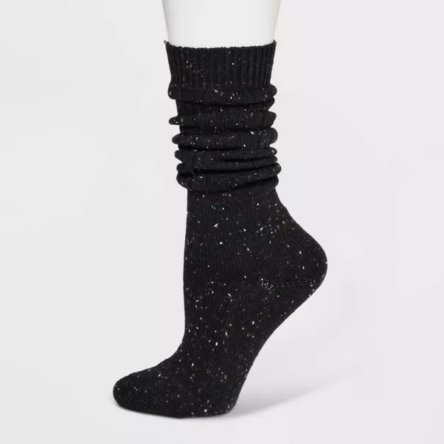 Women's Cotton Ribbed Fleck Slouch Crew Socks - Universal Thread™ 4-10 | Target
