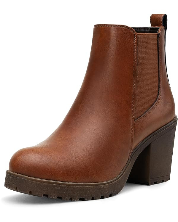Vepose Women's 999 Fashion Platform Chunky Low Heel Chelsea Boots Ankle Booties | Amazon (US)