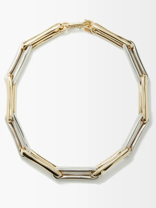 Lauren Rubinski - 14kt White & Yellow-gold Chain-link Necklace - Womens - Multi | Matches (US)