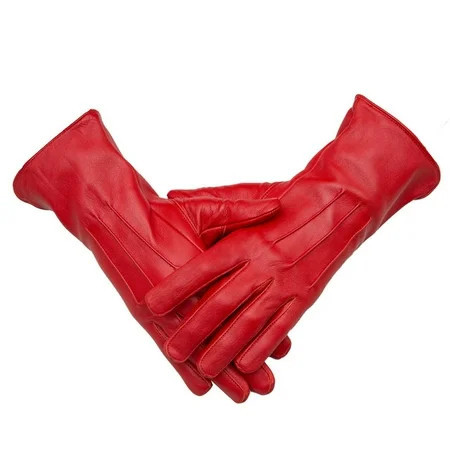 Genuine Leather Unlined Women Red (S)Dress Gloves With Beautiful Standard Length Extended Up to 2 Inches From Wrist… Fashion Isabella glove | Walmart (US)