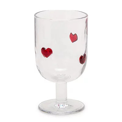 Valentine Heart Icon Wine Glass, Red, 5.9H x 3.2 , Glass | Kirkland's Home | Kirklands