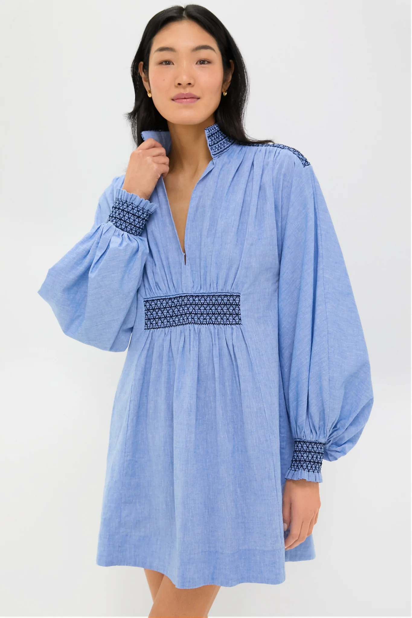 Chambray Embroidered Aubury Dress | Tuckernuck (US)