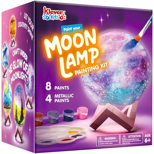 Klever Kits DIY 3D Moon Night Light, Paint Your Own Moon Lamp Kit Galaxy Lamp Arts and Crafts Kit, School Activities, Birthday Gifts for Kids Girls Boys | Amazon (US)