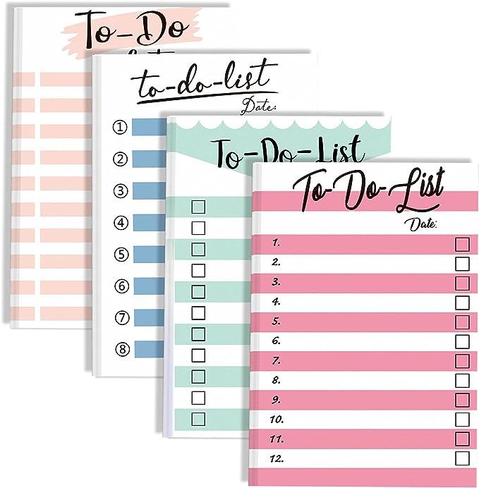 Amazon.com : 4 Packs To Do List Planner Sticky Notepad 200 Sheets 4 x 6 Inches Striped To Do List... | Amazon (US)