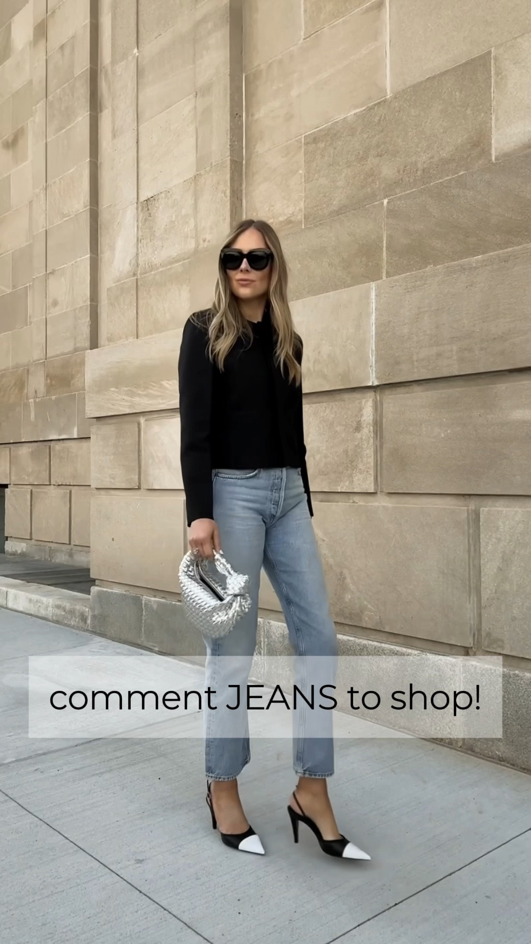 Fashion Jackson, AGOLDE jeans 
Heels are Chanel - can’t link

#LTKOver40 #LTKSeasonal #LTKootd