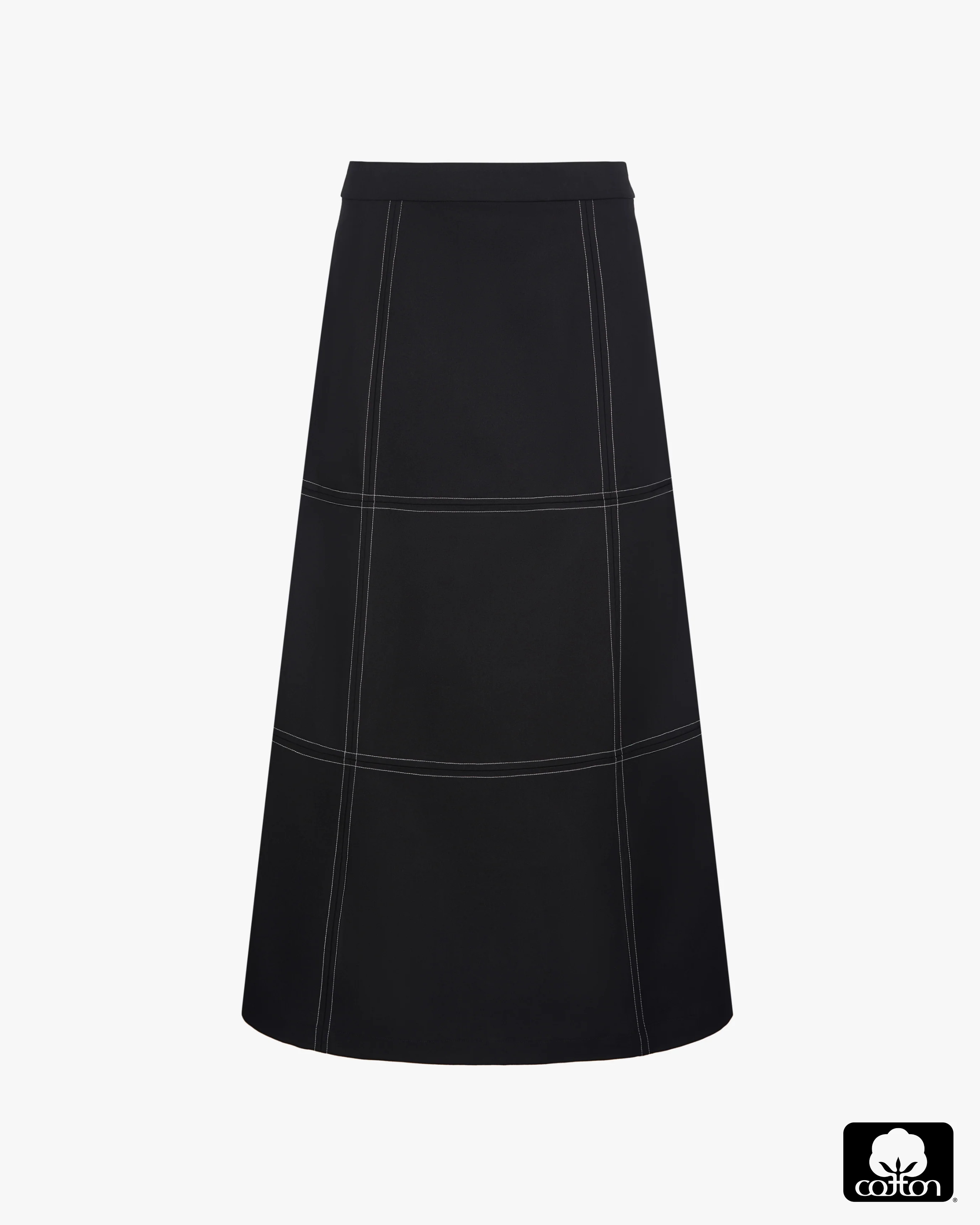 A-Line Contrast Stitch Skirt | We Wore What