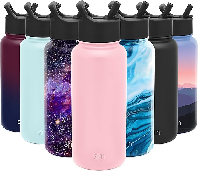 Simple Modern Summit Insulated Water Bottle with Straw Lid 1 Liter Reusable Wide Mouth Stainless ... | Amazon (US)